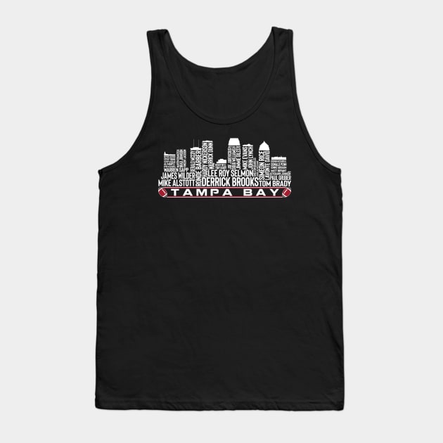 Tampa Bay Football Team All Time Legends, Tampa Bay Skyline Tank Top by Legend Skyline